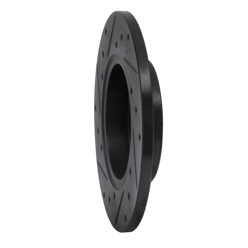Audi Fox Brake Rotor (1) - Front Right - R1 Concepts - Drilled & Slotted - Black - `73-`05